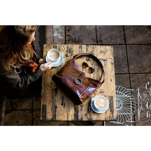 Floto Leather Tavoli Shoulder Tote Bag