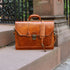 Floto Italian Leather Briefcase Attache Venezia 3 Gusset Tobacco Brown