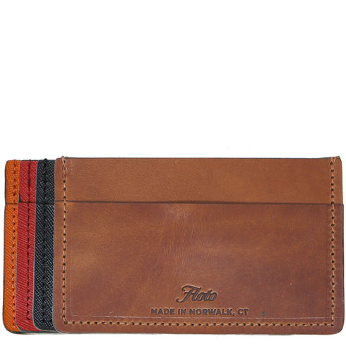 This is a Floto Wallet made from full grain calfskin leather. This model is the Sono Wide Card Wallet in 4 colors.