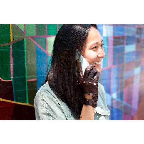 Floto women's brown leather driving gloves