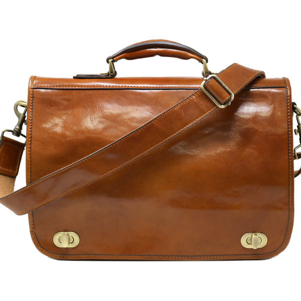 Floto Roma Italian Leather Messenger Bag Crossbody Briefcase