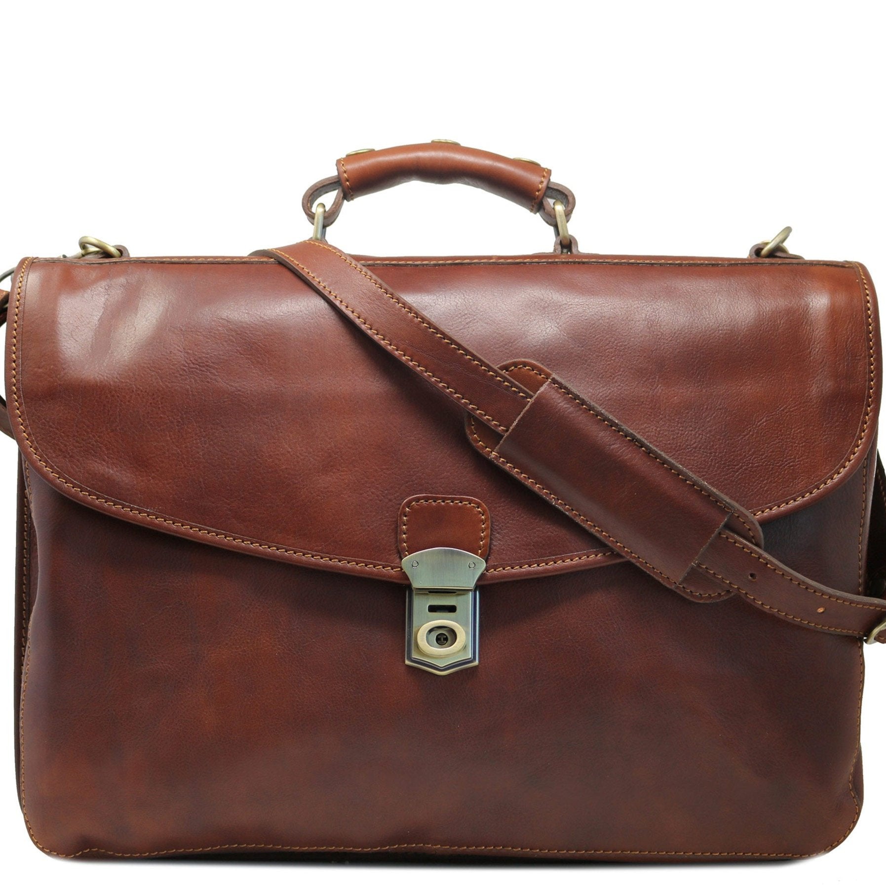 cenzo backpack vecchio brown italian leather knapsack Floto Classic Italian Leather Messenger Bag Briefcase
