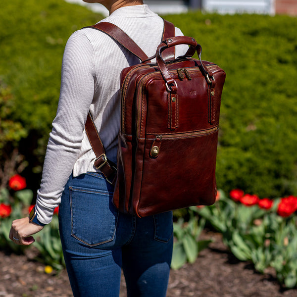 backpack leather toscany Floto Firenze Top Handle Backpack in Full Grain Calfskin Leather