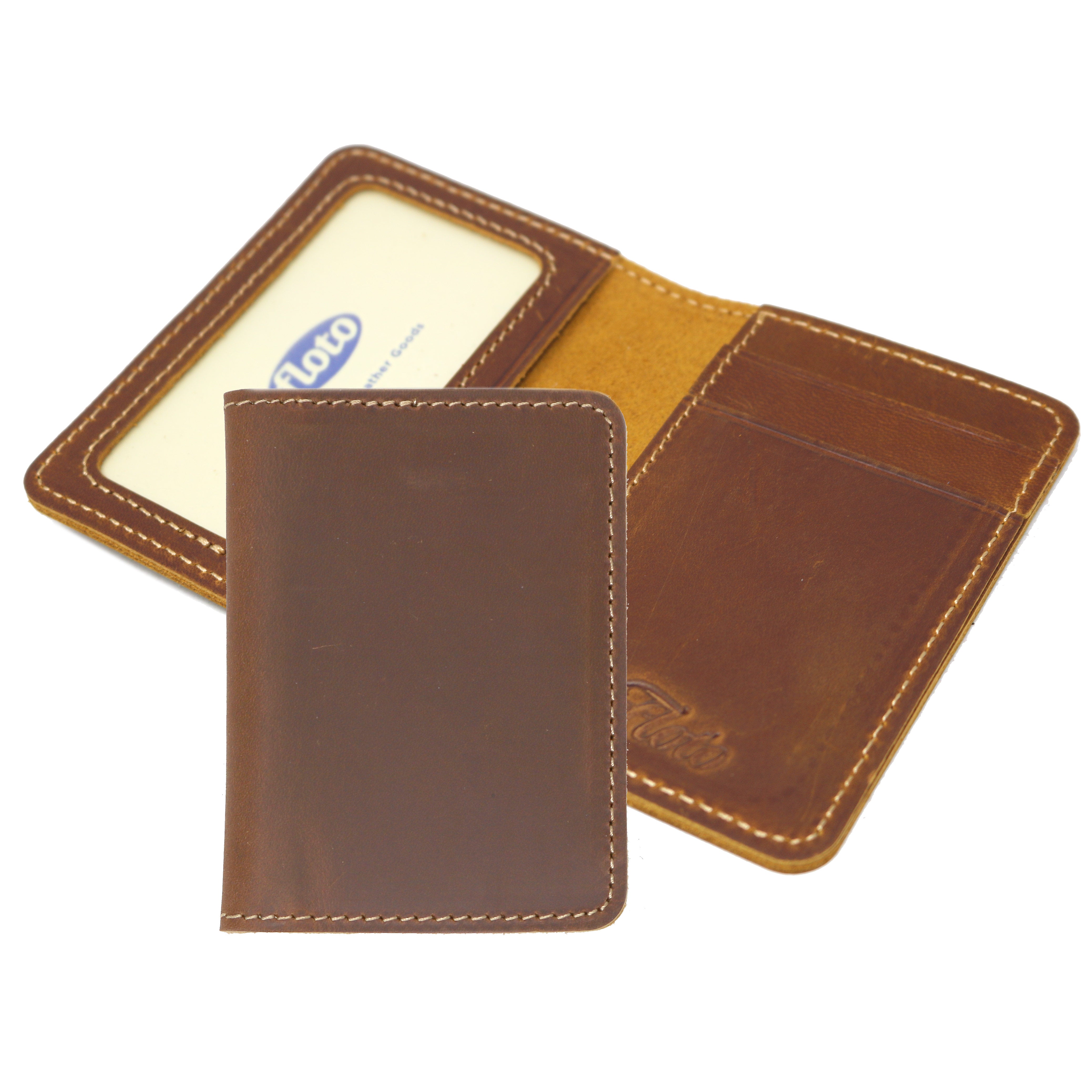 Floto Venezia Bifold Wallet - Hand-Stained Italian Calfskin Leather, 8 Card Pockets, Slim Design