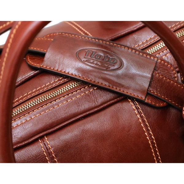 Floto Venezia Italian Leather Garment Duffle Bag Vecchio Brown