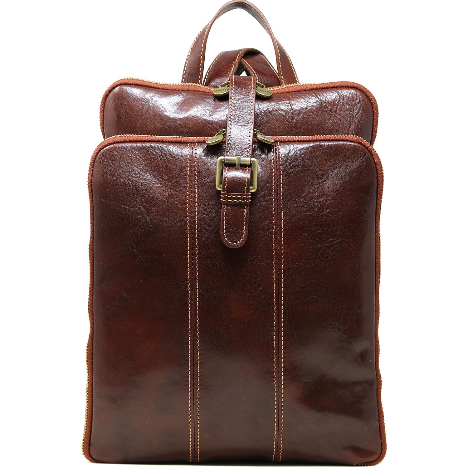 cenzo backpack vecchio brown italian leather knapsack Floto Venezia Italian Leather Knapsack Backpack, Vecchio Brown