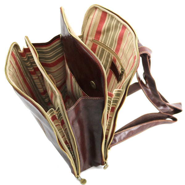 Floto Venezia Knapsack VECCHIO BROWN Floto Venezia Italian Leather Knapsack Backpack main image 3