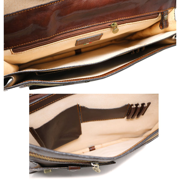 Floto Roma Italian Leather Messenger Bag Crossbody Briefcase