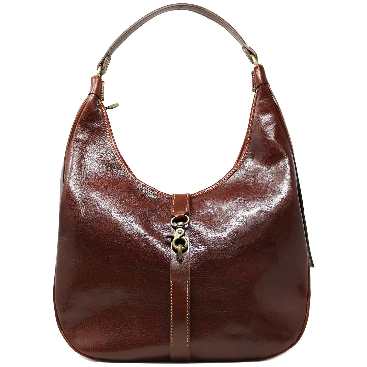 Brown Plain Ladies Italian Leather Bag